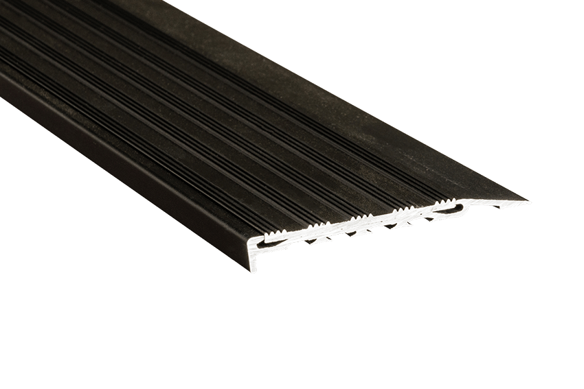 221125 - Venturi Stair Nosings Aluminium Black Striped Insert SM Black Nosing