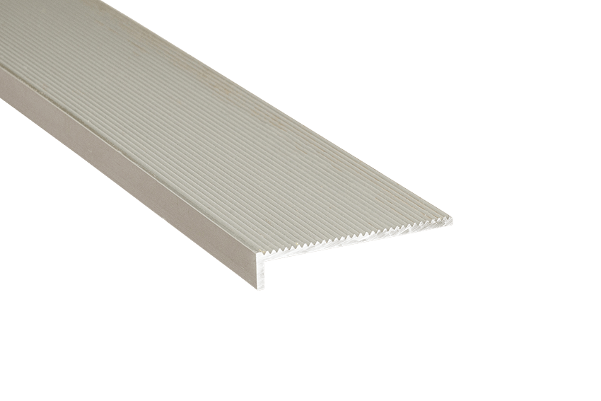 Tadao Stair Nosings Aluminium Corrugated 10x50mm Silver