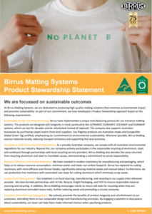 Environmental sustainability - Product Stewardship